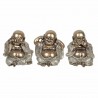SET 3 FIGURAS BUDAS NO VE, NO HABLA, NO OYE RESINA DORADO 11X8X10 CM.