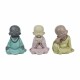 SET 3 FIGURAS BUDAS MEDITANDO RESINA 10.5X8X14 CM.