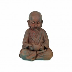 FIGURA BUDA CON POCILLO MAGNESIA 28X24X38 CM.