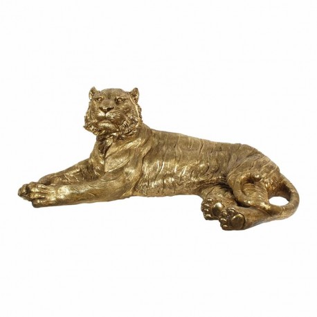 FIGURA TIGRE DORADO RESINA 108X50X43 cm.