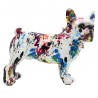 FIGURA PERRO BULLDOG MULTICOLOR RESINA 24x11.5X20 CM.