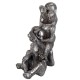 FIGURA 5 MONOS NO VE, NO HABLA, NO OYE PLATEADO RESINA 22X14.5X22.5 CM.