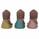 SET 3 FIGURAS BUDAS LINDA RESINA 8X6.5X13 CM.