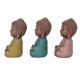 SET 3 FIGURAS BUDAS LINDA RESINA 8X6.5X13 CM.