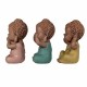 SET 3 FIGURAS BUDAS LINDA NO VE, NO HABLA, NO OYE RESINA 5X5X10 CM.