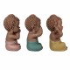 SET 3 FIGURAS BUDAS LINDA NO VE, NO HABLA, NO OYE RESINA 5X5X10 CM.