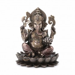 FIGURA GANESHA BRONCE RESINA 18X17X24 CM.