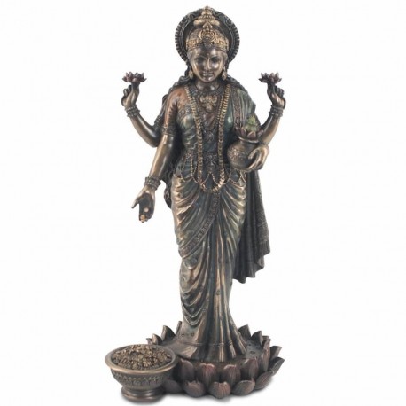 FIGURA LAKSHMI PLANTADA RESINA 12.5X10X26 CM.