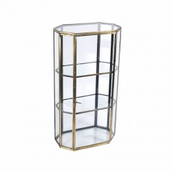 VITRINA DECORATIVA DE METAL Y CRISTAL 18X11X34 CM.
