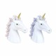 SET 2 FIGURAS UNICORNIO RESINA BLANCO 10.5X4.5X12 CM.