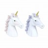 SET 2 FIGURAS UNICORNIO RESINA BLANCO 10.5X4.5X12 CM.