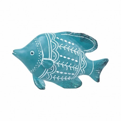 FIGURA PEZ AZUL RESINA 15X4X10.5 CM.
