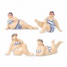 SET 4 FIGURAS MUJERES BAÑISTAS RESINA 10X5X7.5 CM.