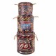 SET 3 CAJAS TABURETE ROUTE 66 VINTAGE 40X40X43 CM.