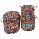 SET 3 CAJAS TABURETE ROUTE 66 VINTAGE 40X40X43 CM.