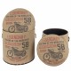 SET 2 CAJAS TABURETE MOTOS VINTAGE 40X40X48.5 CM.