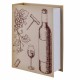 SET DE VINO 2 PIEZAS EN CAJA LIBRO MADERA 20X14.5X5 CM.