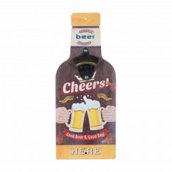 DESTAPADOR BOTELLAS CERVEZAS PARED MADERA 15X3.5X37 CM.
