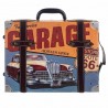 ADORNO PARED MALETA GARAGE RUTA 66 METAL VINTAGE 40.5X4.5X39 CM.