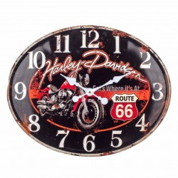 RELOJ DE PARED HARLEY RUTA 66 METAL VINTAGE 49X4X39 CM.
