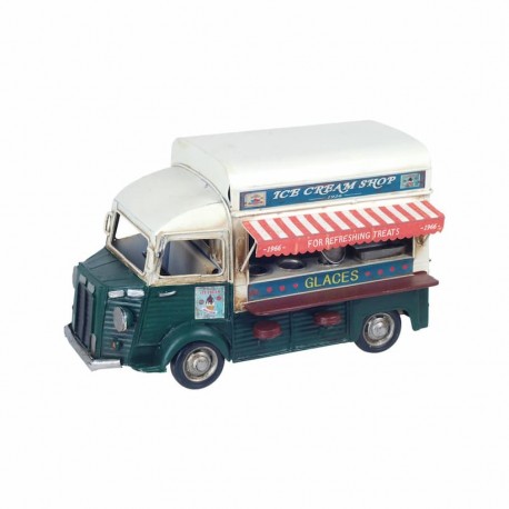 FIGURA COCHE HELADOS VINTAGE METAL 29X16X17 CM.