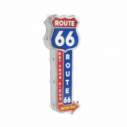 LETRERO FLECHA RUTA 66 CON LUCES LED METAL VINTAGE 21X7X58.50 CM.