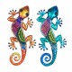 SET 2 APLIQUES PARED LAGARTO METAL MULTICOLOR 30X13X1 CM.