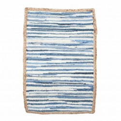 ALFOMBRA RAYAS VAQUERA YUTE 90X60X1 CM.