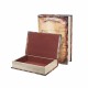 SET 2 CAJAS LIBRO BARCO MAPA MARRÓN MADERA 30X21X7 CM.