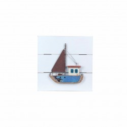 CUADRO ADORNO PARED BARCO MADERA 20X4X20 CM.