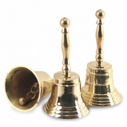 SET 3 CAMPANAS DE MANO DORADO LATÓN 5.5X5.5X11.5 CM.