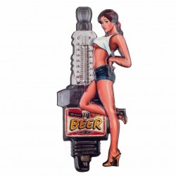 TERMÓMETRO CERVEZA MUJER METAL 16.5X0.5X39 CM.