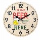 RELOJ PARED CERVEZA MADERA 34X34X4 CM.