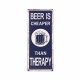 PLACA PARED JARRA CERVEZA BEER FRASES METAL 20X0.10X50 CM.