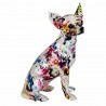 FIGURA PERRO CHIHUAHUA MULTICOLOR RESINA 15x13X26 CM.