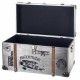 SET 3 BAÚLES AVIÓN VIAJAR MUNDO PLATA MADERA Y ALUMINIO 68X40X42 CM.