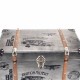 SET 3 BAÚLES AVIÓN VIAJAR MUNDO PLATA MADERA Y ALUMINIO 68X40X42 CM.