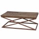 MESA DECORATIVA RECTANGULAR RÚSTICA MADERA MARRÓN 120X60X45 CM.