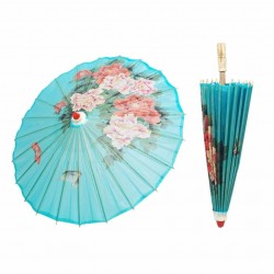 SOMBRILLA DE PAPEL JAPONESA PLEGABLE AZUL 85X85X56 CM.