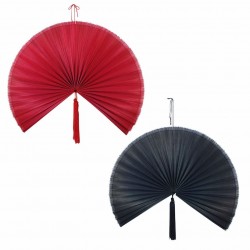 ADORNOS ABANICO ROJO Y NEGRO TEXTIL ACRÍLICO 103X4X7 CM.