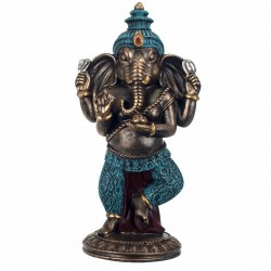 FIGURA GANESHA AZUL RESINA 16X12.5X32 CM.