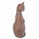 FIGURA GATO SENTADO MARRÓN RESINA 12X9X24.5 CM.