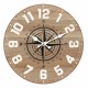 RELOJ PARED ROSA DE LOS VIENTOS MADERA MARRÓN 34X4X34 CM.