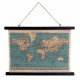 LIENZO PARED MAPA ENROLLABLE PINTURA AZUL 60X2X43 CM.