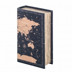 CAJA SEGURIDAD LIBRO MUNDO MADERA 13X5X21 CM.