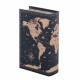 CAJA SEGURIDAD LIBRO MUNDO MADERA 13X5X21 CM.