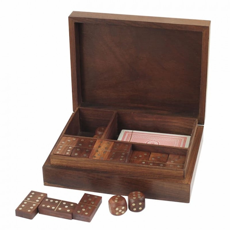 caja madera - cartas poker - motivos - taurino - Acheter Autres