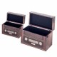 SET 2 CAJAS RADIO RETRO MADERA 24X12X16.50 CM.