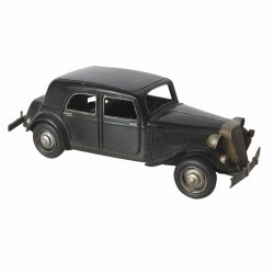 FIGURA COCHE NEGRO RETRO METAL 29X11X10.5 CM.