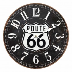 RELOJ PARED RUTA 66 MADERA VINTAGE 34X4X34 CM.